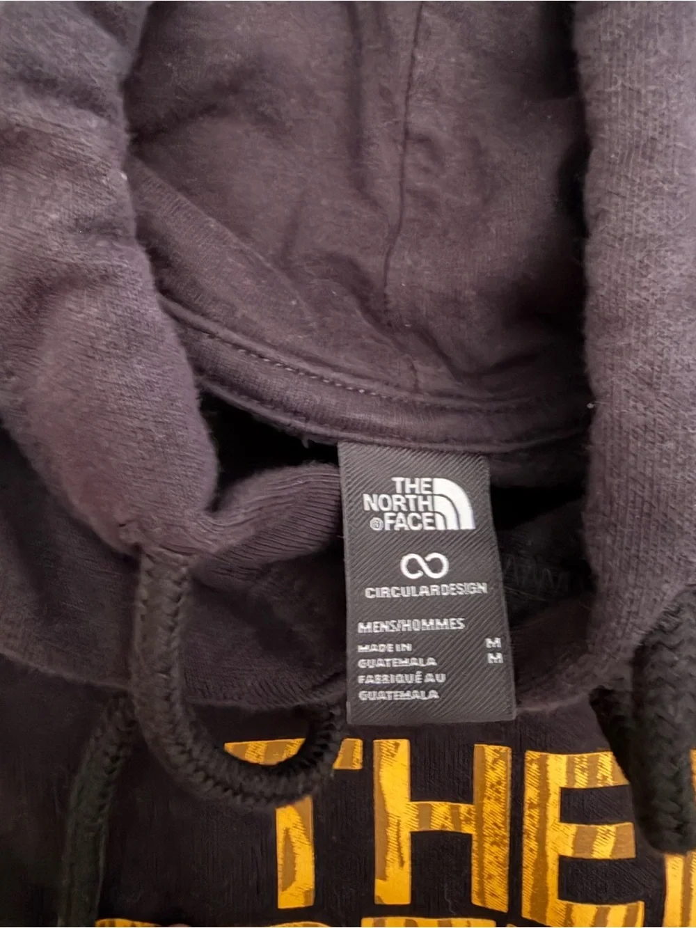 The North Face Black Hoodie with Yellow Logo